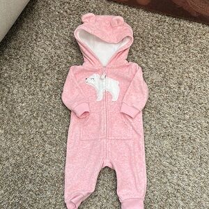 Carter’s Pink Bear Hooded Kids One Piece